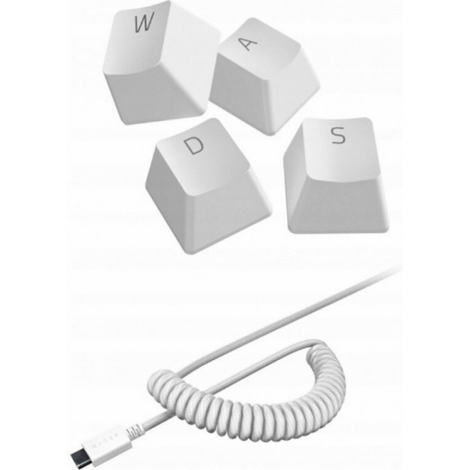 Колпачки и кабель клавиатуры Razer PBT Keycap + Coiled Cable Upgrade Set, Mercury White (US/UK) RC21-01490900-R3M1 Колпачки и кабель клавиатуры Razer PBT Keycap + Coiled Cable Upgrade Set, Mercury White (US/UK) RC21-01490900-R3M1